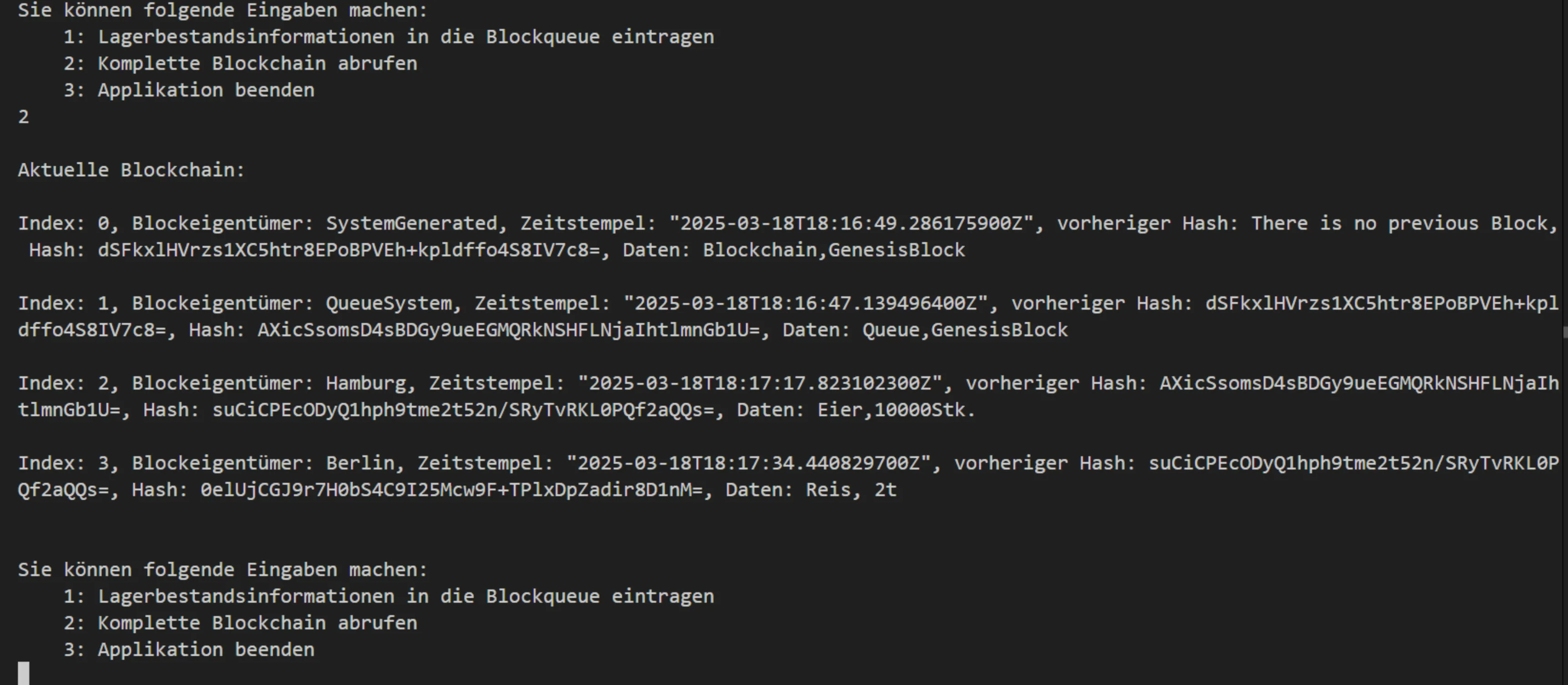 Test der Blockchain-Auslagerung